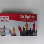 Merry Brite 20 lights multi bulb/green wire