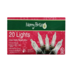 Merry Brite 20 Lights Clear Bulb Green Wire 5 FT