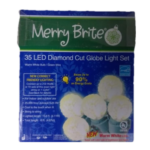 merry brite 35 led diamond cut globe light set