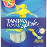 Tampax Pearl Tampons with Plastic Applicator, Light Absorbency, Unscented regular 18 counts pack of 6
