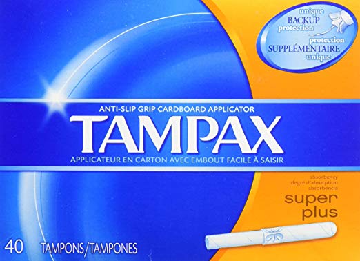 Tampax Tampons with Anti-Slip Grip Cardboard Applicator, Super Plus