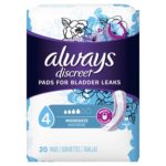 Always Discreet Incontinence Pads for Women, Moderate Absorbency, 20 Count