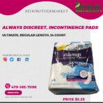 Always Discreet, Incontinence Pads, Ultimate, Regular Length, 34 Count