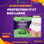 Always discreet protection 17 ct size large