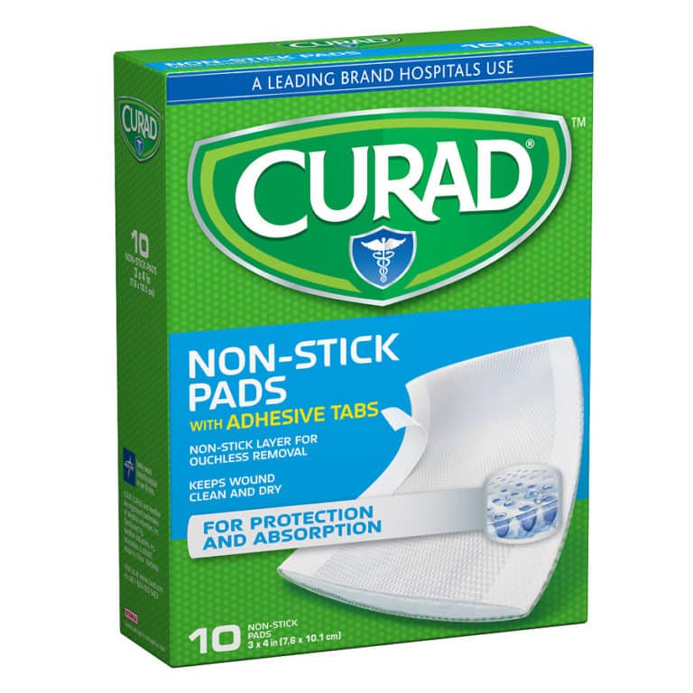 10 Non-Stick Pads with Adhesive Tabs