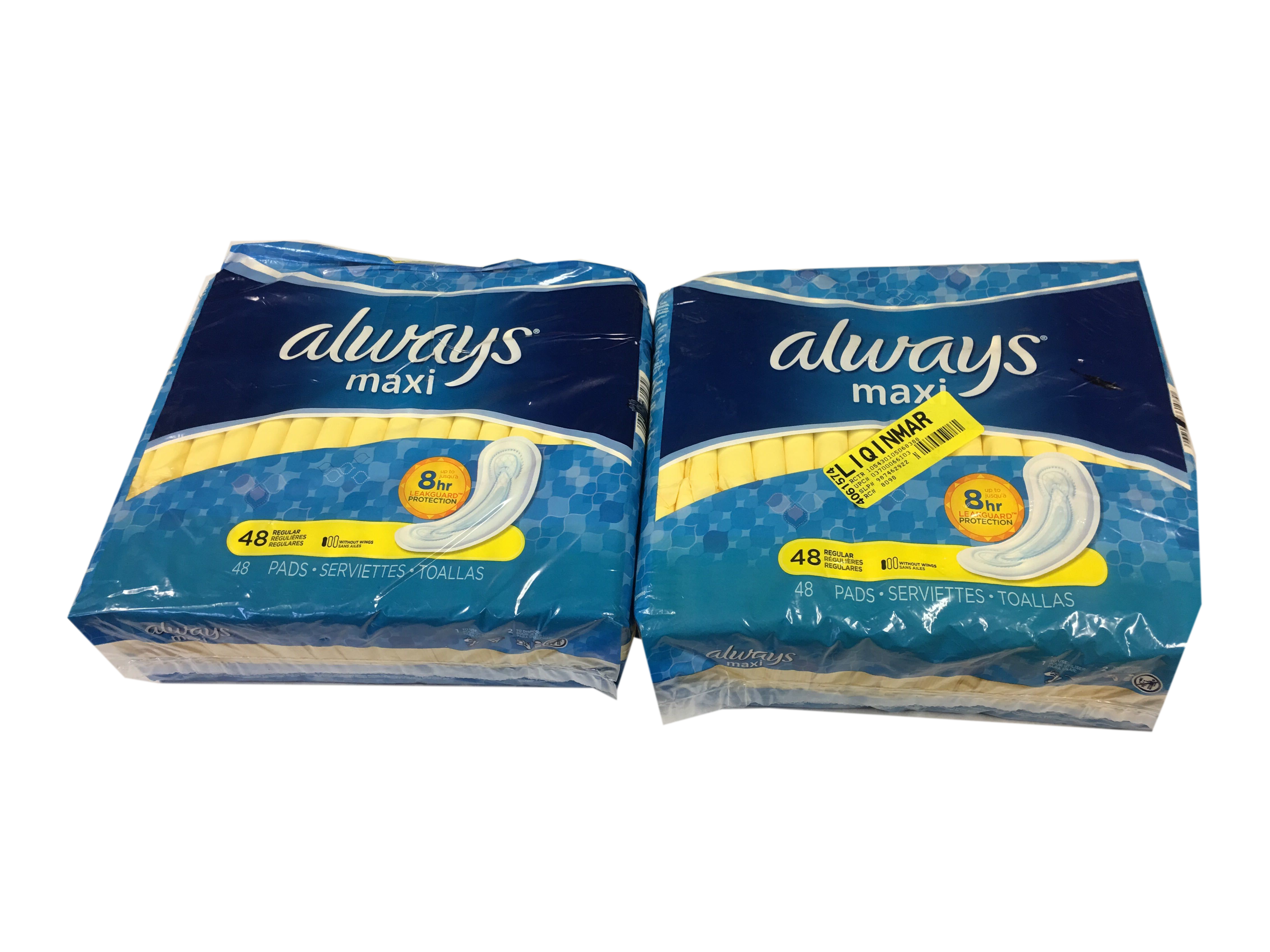 Always Maxi, Size 1, Regular Pads, Unscented, 48 Count