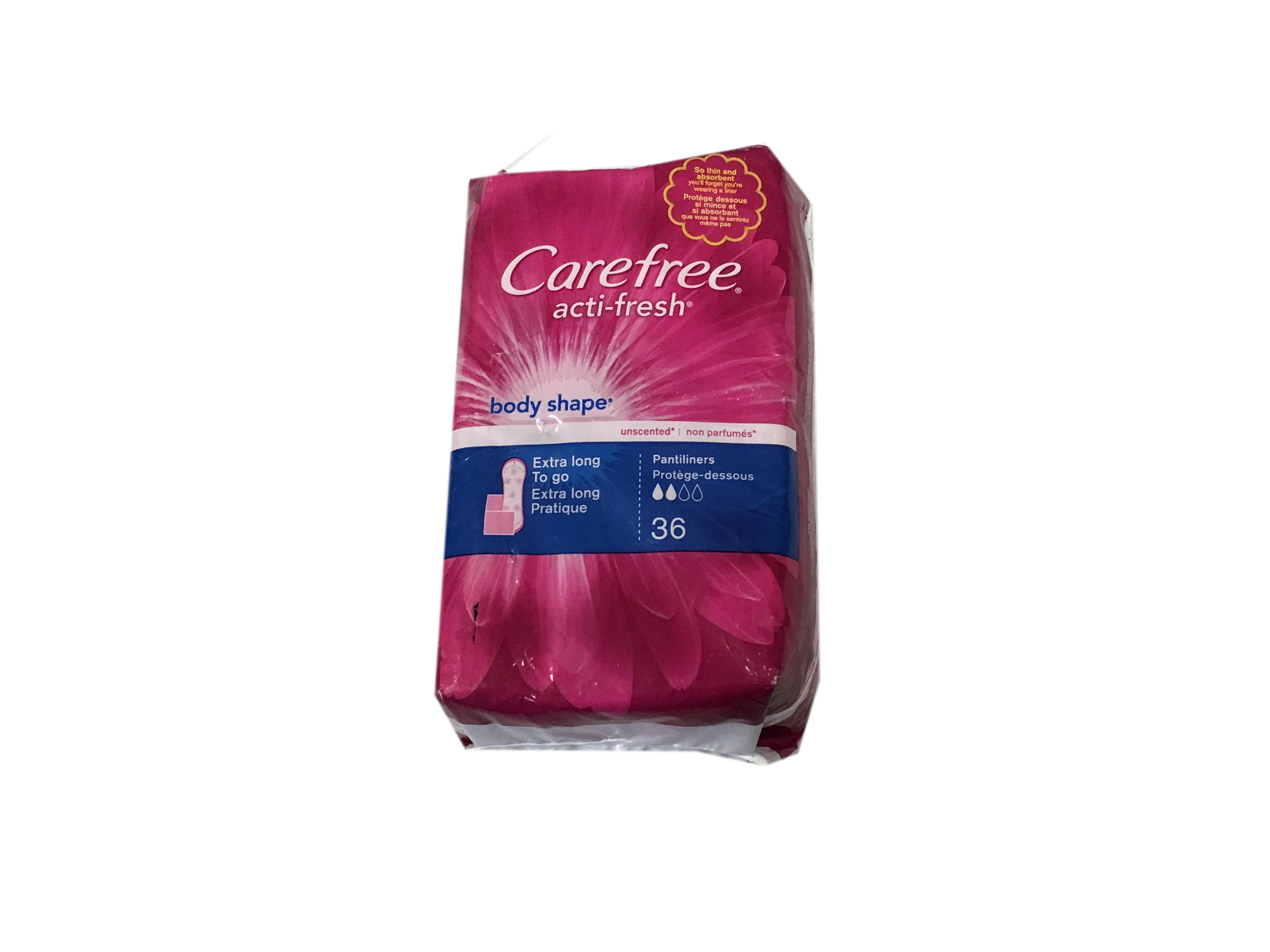 Carefree Acti Fresh Liners To Go Extra Long Unscented Body Shape