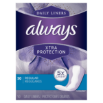 Dailies Always Xtra Protection double pac 5X dryer leakguard RapidDry  50 Lone liners