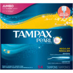 Tampax Pearl Jumbo over 4 months supply built-in backup 54 regular tampoms